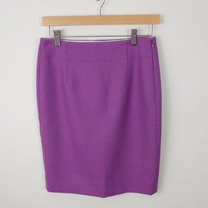 J Crew Purple Wool Pencil Skirt size 2P